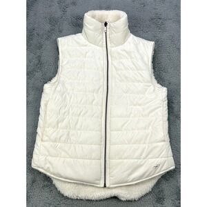 Freely Academy Sports Vest Women's XS Ivory Full Zip Reversible Sherpa Fleece A+